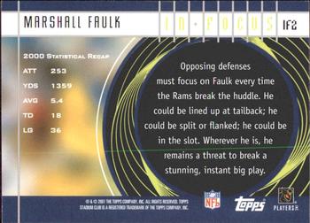 2001 Stadium Club - In Focus #IF2 Marshall Faulk Back