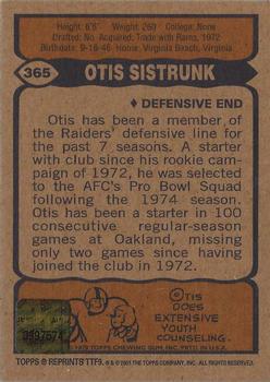2001 Topps - Team Topps Legends Autographs #TTF9 Otis Sistrunk Back