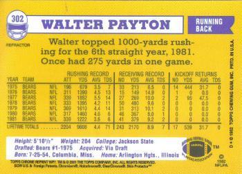 2001 Topps Chrome - Walter Payton Reprints Refractors #WP7 Walter Payton Back