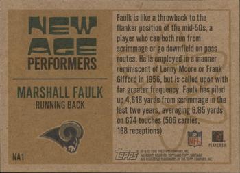 2001 Topps Heritage - New Age Performers #NA1 Marshall Faulk Back