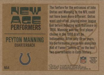 2001 Topps Heritage - New Age Performers #NA4 Peyton Manning Back