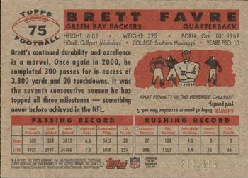 2001 Topps Heritage - Retrofractor #75 Brett Favre Back