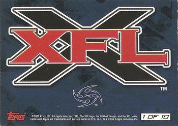 2001 Topps XFL - Logo Stickers #1 Los Angeles Xtreme Back