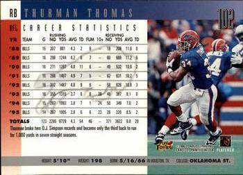 1996 Donruss #102 Thurman Thomas Back