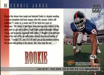 1996 Donruss #222 Cedric Jones Back