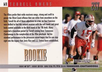 1996 Donruss #237 Terrell Owens Back