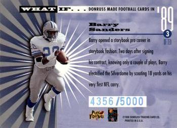 1996 Donruss - What If... #3 Barry Sanders Back
