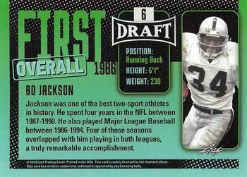 2023 Leaf Draft - Green #6 Bo Jackson Back