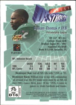1996 Finest #70 William Thomas Back