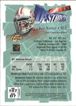 1996 Finest #187 Ken Norton Back