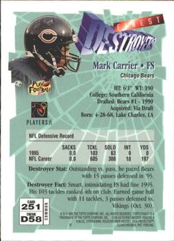 1996 Finest #251 Mark Carrier Back