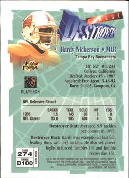 1996 Finest #274 Hardy Nickerson Back