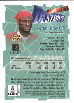 1996 Finest #8 Merton Hanks Back