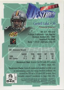 1996 Finest #75 Carnell Lake Back