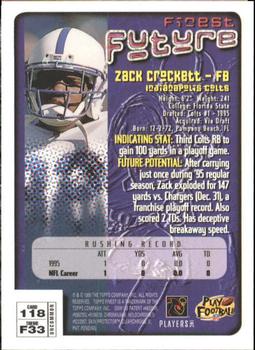 1996 Finest #118 Zack Crockett Back