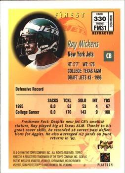 1996 Finest - Refractors #330 Ray Mickens Back