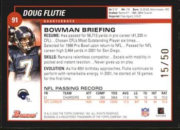 2002 Bowman - Gold #91 Doug Flutie Back
