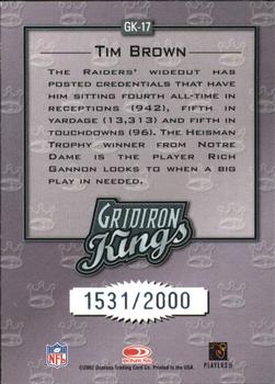 2002 Donruss - Gridiron Kings #GK-17 Tim Brown Back