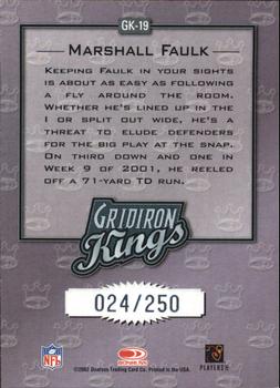 2002 Donruss - Gridiron Kings Studio #GK-19 Marshall Faulk Back