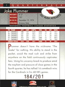 2002 Donruss - Stat Line Career #1 Jake Plummer Back