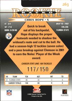 2002 Donruss - Stat Line Career #263 Chris Hope Back