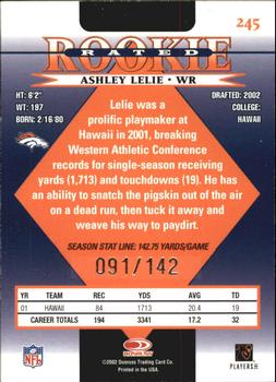 2002 Donruss - Stat Line Season #245 Ashley Lelie Back