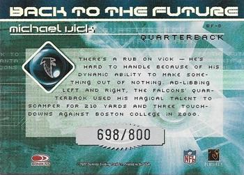 2002 Donruss Elite - Back to the Future #BF-8 Michael Vick Back