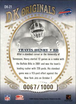 2002 Donruss Gridiron Kings - DK Originals #DK-21 Travis Henry Back