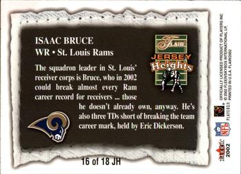 2002 Flair - Jersey Heights #16 JH Isaac Bruce Back