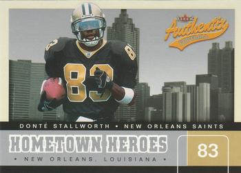 2002 Fleer Authentix - Hometown Heroes #3 HH Donte Stallworth Front
