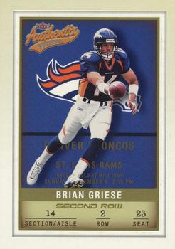 2002 Fleer Authentix - Second Row #6 Brian Griese Front