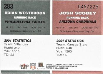 2002 Fleer - Tiffany #283 Josh Scobey / Brian Westbrook Back