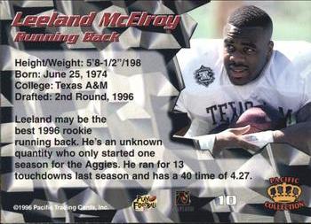 1996 Pacific #10 Leeland McElroy Back