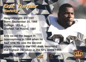 1996 Pacific #33 Eric Turner Back