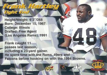 1996 Pacific #42 Frank Hartley Back