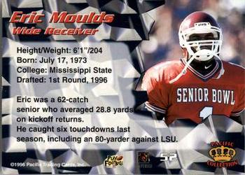 1996 Pacific #52 Eric Moulds Back