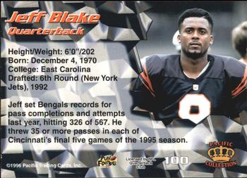 1996 Pacific #100 Jeff Blake Back