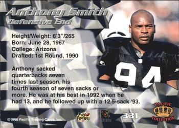 1996 Pacific #331 Anthony Smith Back