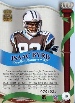 2002 Pacific Crown Royale - Red #19 Isaac Byrd Back