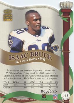 2002 Pacific Crown Royale - Red #113 Isaac Bruce Back
