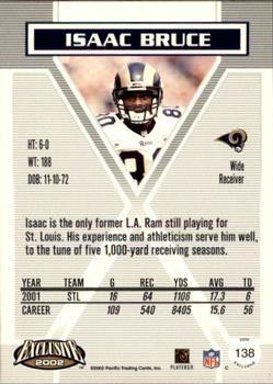 2002 Pacific Exclusive - Gold #138 Isaac Bruce Back