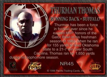 1996 Pacific Crown Royale - NFL Regime #NR45 Thurman Thomas Back