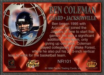 1996 Pacific Crown Royale - NFL Regime #NR101 Ben Coleman Back