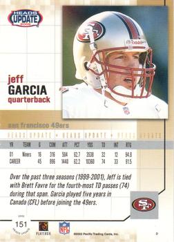 2002 Pacific Heads Update - Blue #151 Jeff Garcia Back