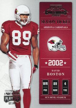 2002 Playoff Contenders - 10th Anniversary #90 David Boston Front