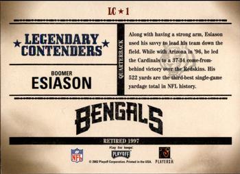 2002 Playoff Contenders - Legendary Contenders #LC-1 Boomer Esiason Back