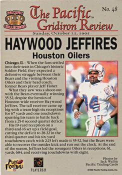 1996 Pacific Gridiron #48 Haywood Jeffires Back
