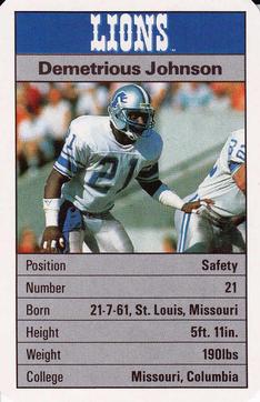 1987 Ace Fact Pack Detroit Lions #NNO Demetrious Johnson Front
