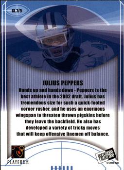 2002 Press Pass JE - Class of 2002 #CL7 Julius Peppers Back