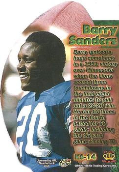 1996 Pacific Invincible - Kick-Starters #KS-14 Barry Sanders Back
